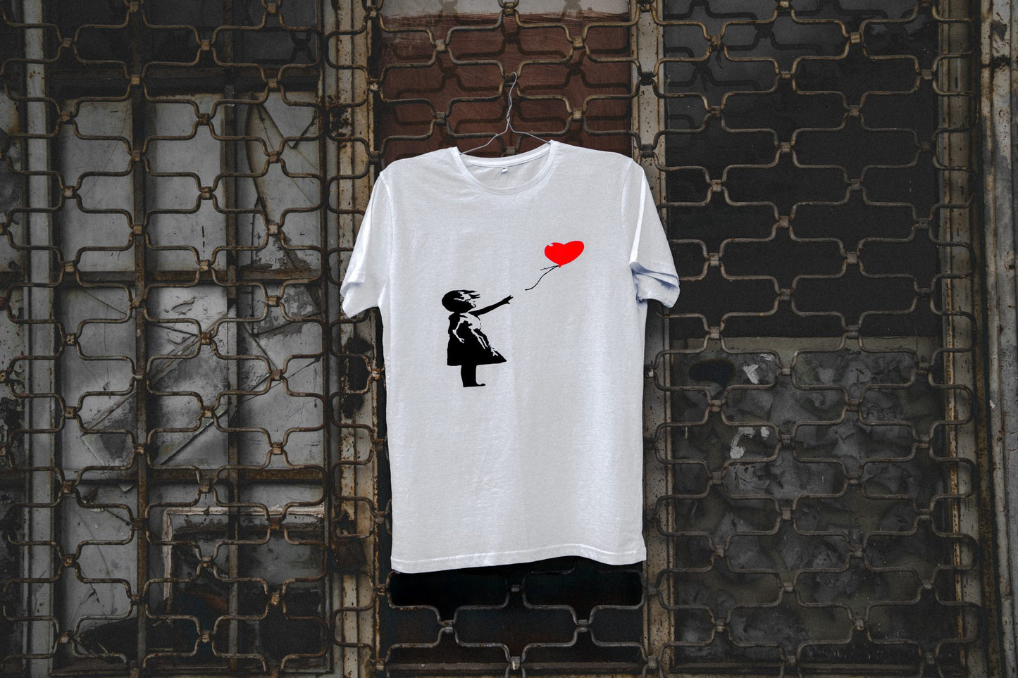 Girl With Balloon White T-Shirt - Banksy Art Shop