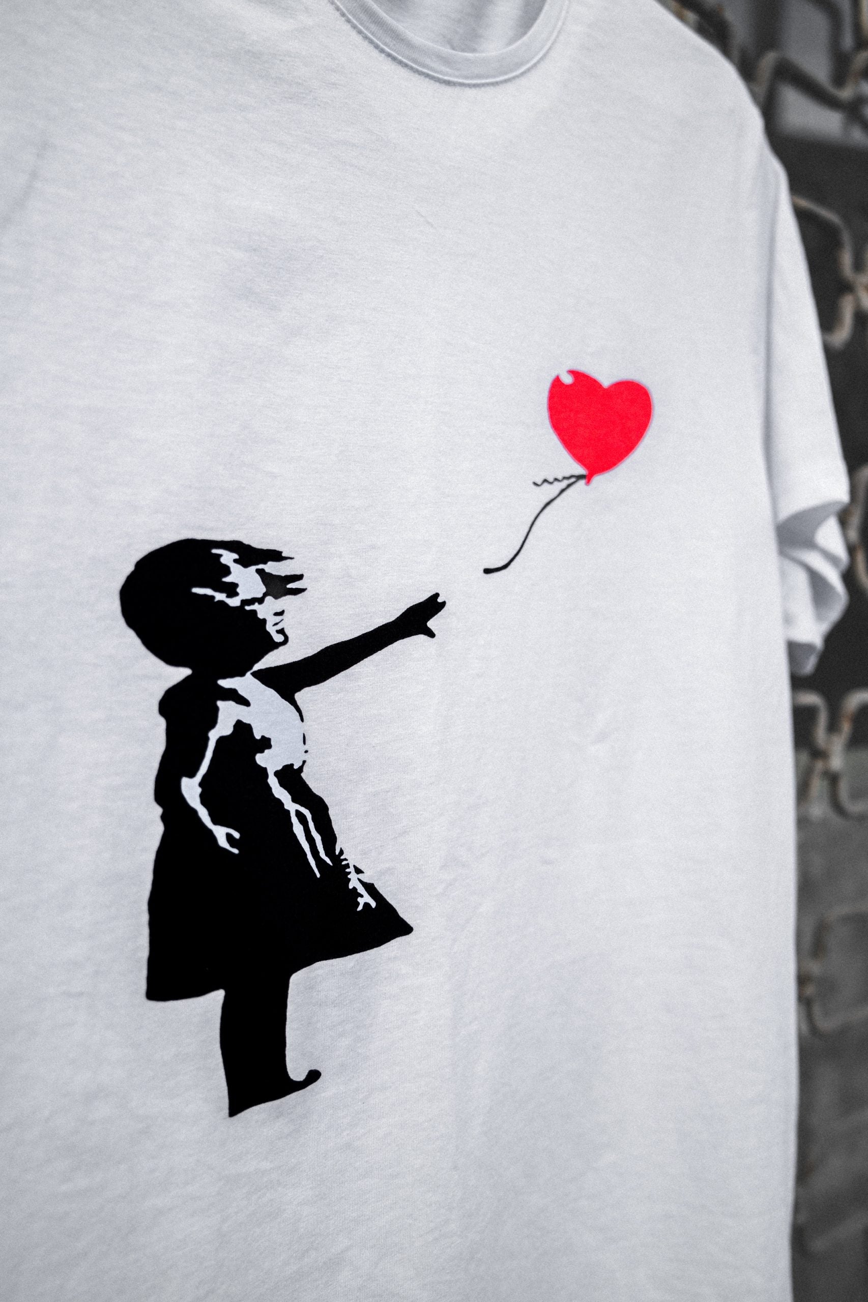 Girl With Balloon White T-Shirt - Banksy Art Shop